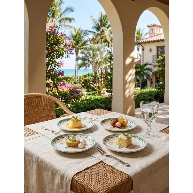 Anthropologie X Fern & Co. Palm Tree Dessert Plates - Set of 4 For Sale - Image 9 of 12