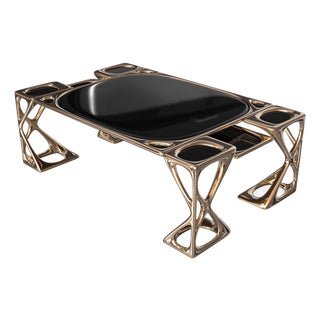 "Inizio" Coffee Table With Bronze and Stainless Steel, Handcrafted For Sale