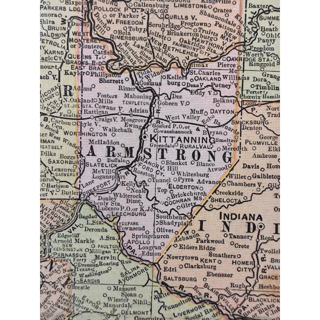 Antique Late 19th Early 20th Century "Pennsylvania" Color Atlas Map c.1910 For Sale - Image 15 of 15