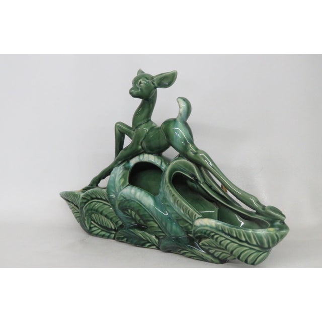1950s Mid Century Modern Phil Mar Deer Tv Lamp Planter Green Ceramic Works 4501b For Sale - Image 15 of 15
