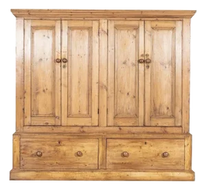 Monumental 19th Century English Pine Housekeepers Cupboard, 1880s
