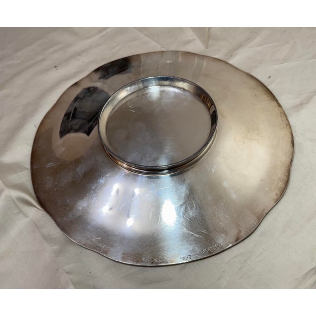 Vintage 1943 Art Nouveau Hollywood Gold Club Mixed Doubles Silveplate Trophy Charger Plate For Sale - Image 11 of 12