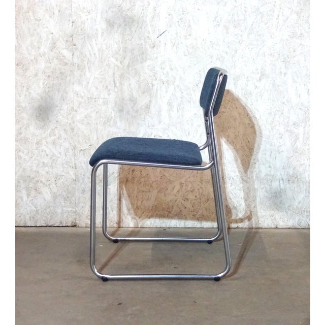 Dutch Model SE09 Chairs with Tubular Frames by Walter Antonis for 't Spectrum, Holland, 1971, Set of 4 For Sale - Image 4 of 10