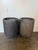 Pair of Monumental Cylinder Planters - Brutalist Bullet Form - Dark Slate For Sale - Image 4 of 12