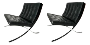Barcelona Lounge Chairs attributed to Mies Van Der Rohe for Knoll International, 1980s, Set of 2