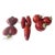 Vintage(8)Christmas Crackle Glass Kugel Style Ornaments Hearts,balls,teardrop Ruby Red Christmas Holiday Decor For Sale