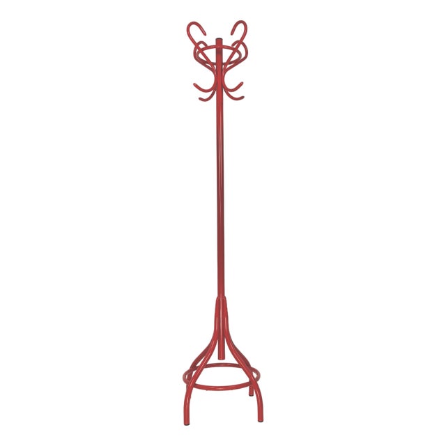 Vintage Red Metal Coat Rack, Italy, 1980s For Sale