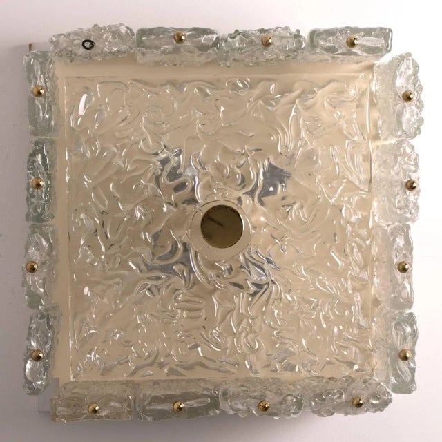 Metal Brass and Glass Flush Mount by Vereinigte Werkstätten München, 1960s For Sale - Image 7 of 9