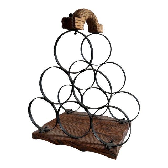 Vintage Spanish Brutalist Wine Holder For Sale