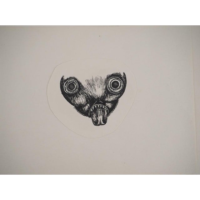 Jean-Claude Silbermann, Sly Signs, Flowers and a Mask, Original Signed Drawings, Set of 2 For Sale - Image 5 of 5