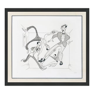 Al Hirschfeld, Royal Wedding, Rare Signed Etching, Edition 66/125, Framed, Fred Astaire, 1987 For Sale