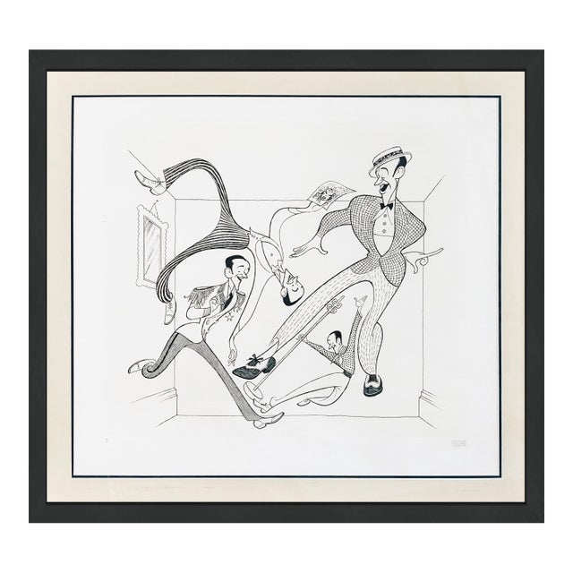 Al Hirschfeld, Royal Wedding, Rare Signed Etching, Edition 66/125, Framed, Fred Astaire, 1987 For Sale