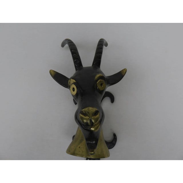 Black Brass Goat Door Bell by Walter Bosse, 1950s For Sale - Image 4 of 13
