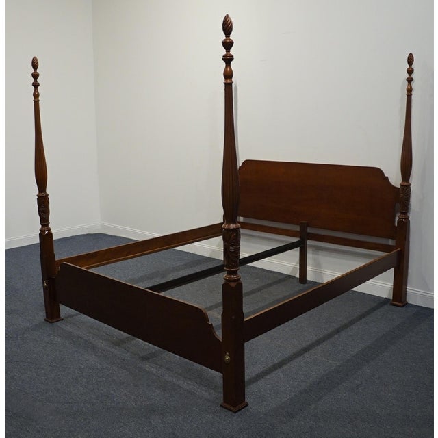 High End Vintage Solid Mahogany Traditional Style King Size Four Poster Rice Bed 623-174 For Sale - Image 4 of 9