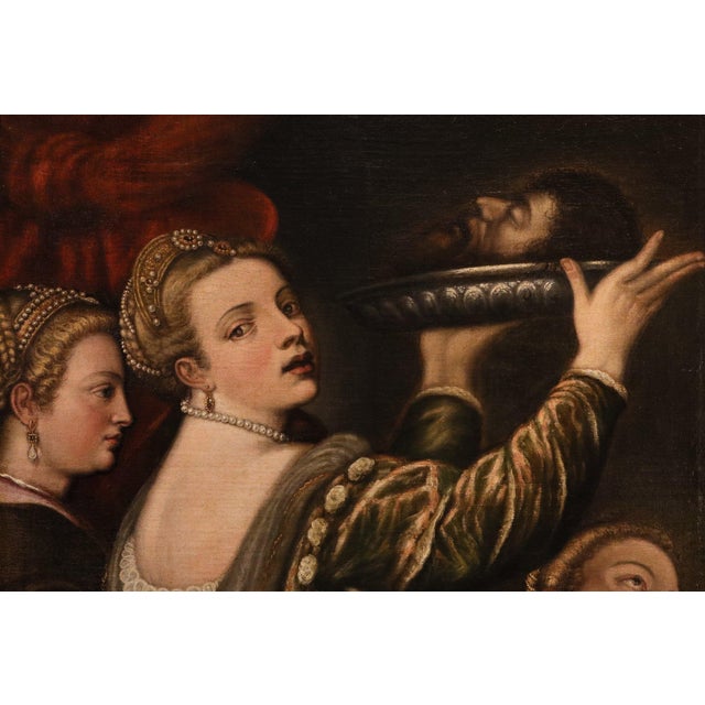Follower of Tiziano Vecellio, Salomé, 1620, Oil on Canvas For Sale - Image 7 of 15