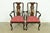 A gorgeous pair of Hollywood Regency Chinoiserie style armchairs or dining captain chairs in Queen Anne form By Henredon...