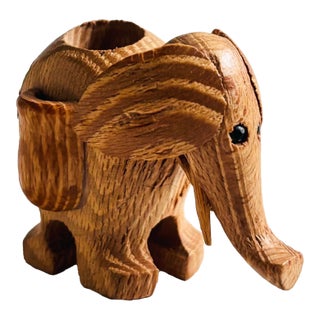 Wood Elephant Toothpick Holder For Sale