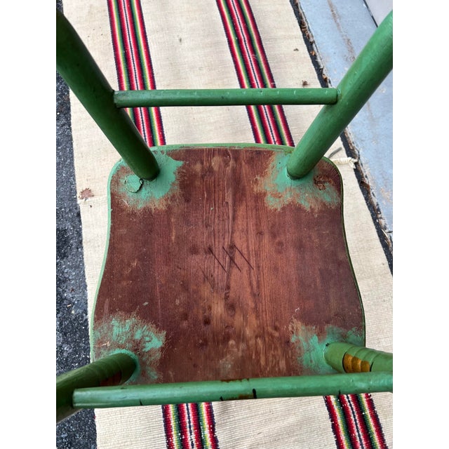 Antique Pennsylvania Paint Decorated Plank Seat Farmhouse Rocking Chair, 1850’s For Sale - Image 12 of 12