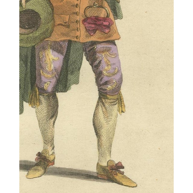 18th Century Jefferys, Spanish Knight of the Golden Key in 1700, Hand Colored Costume Plate, 1757, Engraving For Sale - Image 5 of 8