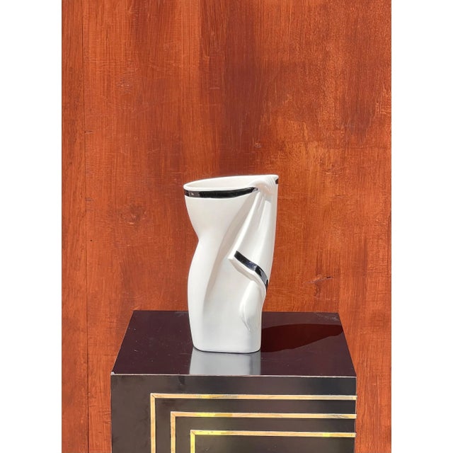 White An Authentic Postmodern Vase By Lindsey B., 1983 For Sale - Image 8 of 8