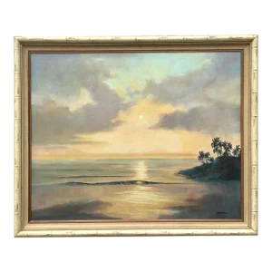 Vintage Boho Original Landscape Oil Painting on Canvas