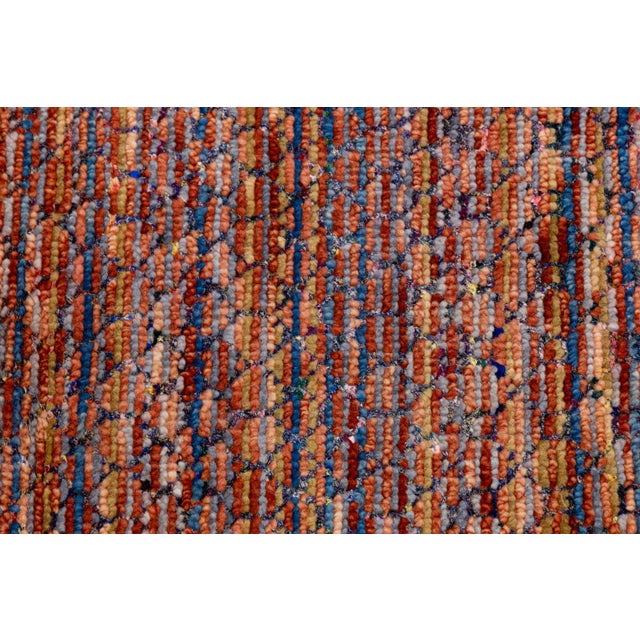 Sunset Ember: Modern Indian Savannah Hand-Knotted Striped Wool Area Rug 13x17 For Sale - Image 9 of 10