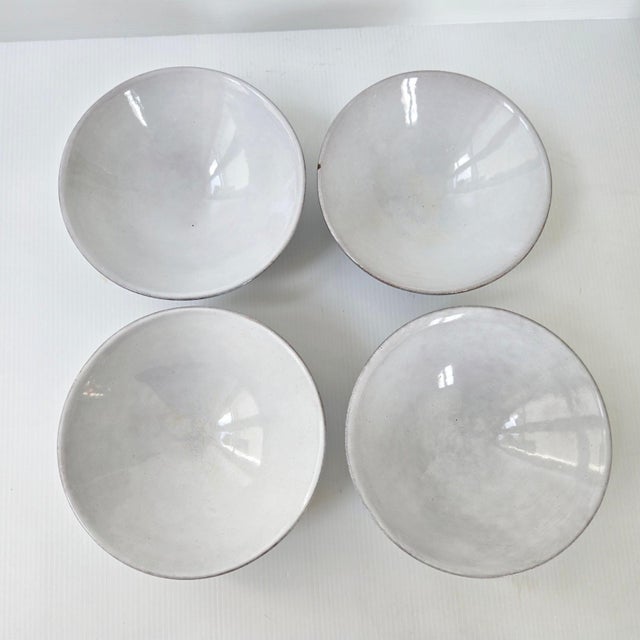1950s Vintage Ceramic Bowls by Jacques Innocenti Rivier, 1950, Set of 4 For Sale - Image 5 of 12