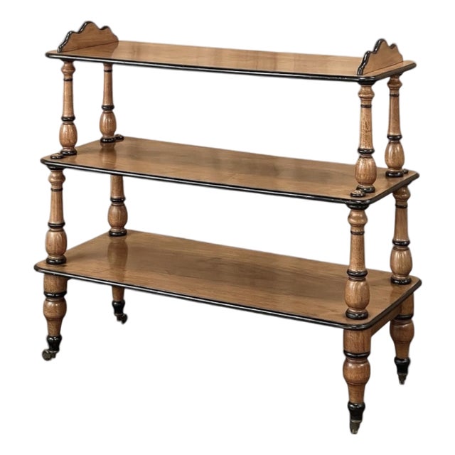 19th Century English Open Library Caddy Bookshelf on Casters For Sale