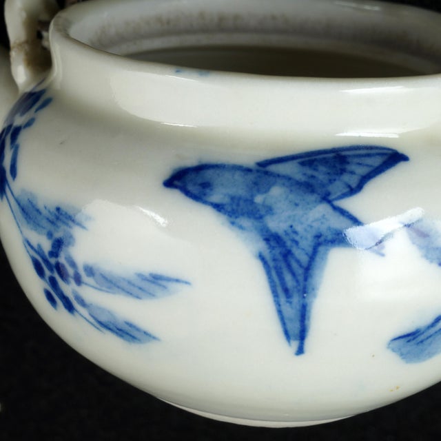 Miniature Japanese Porcelain Teapot With Bird Design Early 20th Century For Sale - Image 9 of 12