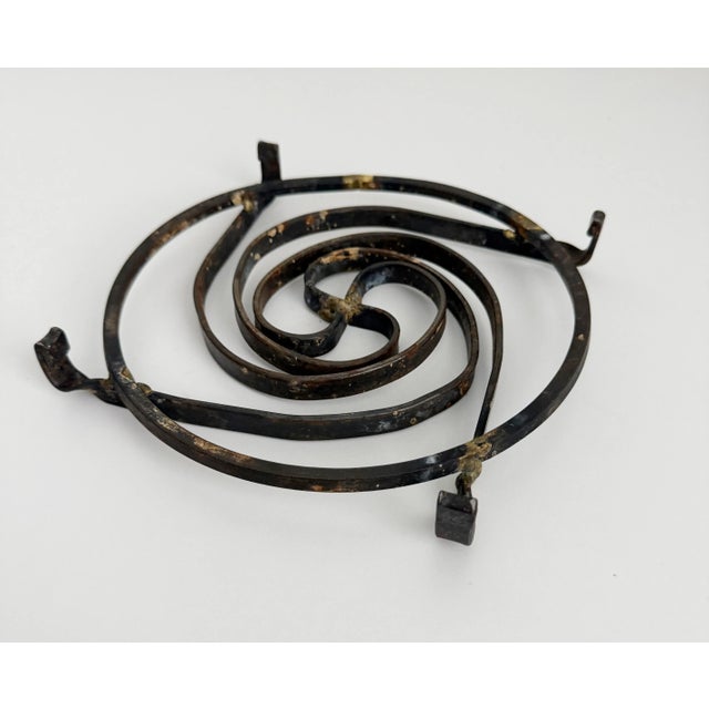 Folk Art Forged Steel Trivet For Sale In Sacramento - Image 6 of 6