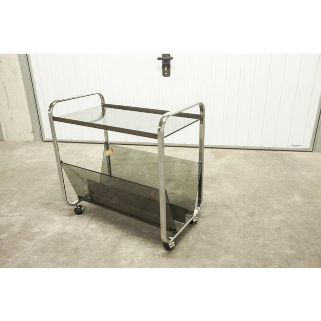 Serving Trolley from Echts Kristall Spiegelglas Parsol, 1980s For Sale - Image 9 of 16