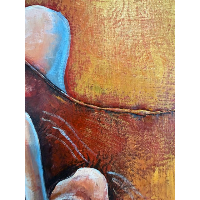 Original Abstract Figure Oil Painting Alena Kalen "Warm Solitude" Framed, Coa For Sale - Image 4 of 7