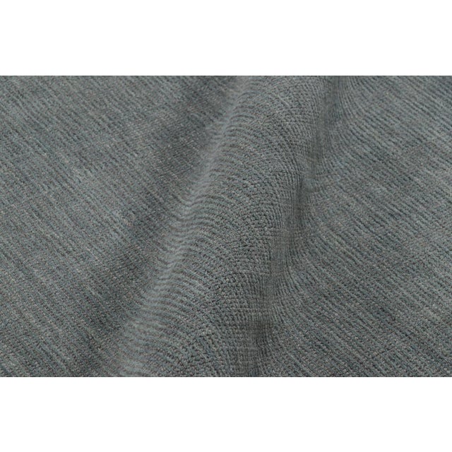 Textile Rug & Kilim’s Modern Textural Rug in Gray Tones & Striae For Sale - Image 7 of 8