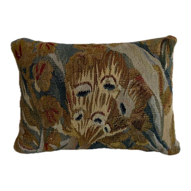 17th Century Brussels Flemish Figural Tapestry Pillow For Sale