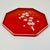 Red Mid-Century Boho Chic Octagonal Shaped Plastic Serving Tray With Cherry Blossom Design For Sale - Image 8 of 14
