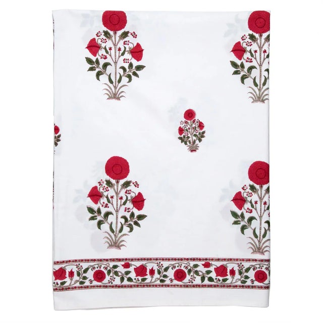 Not Yet Made - Made To Order Amaya Twin Bed Red Flat Sheet For Sale - Image 5 of 5