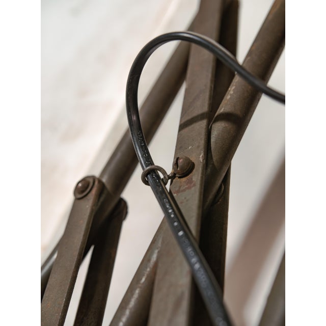 Green Vintage Army Green Patina Scissor Lamp from Hala, 1930s For Sale - Image 8 of 18