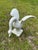 A charming pair of vintage cast iron swan garden ornaments, beautifully modeled with gracefully curved necks and...