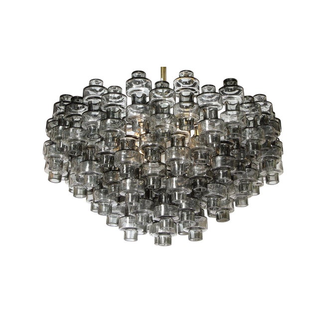 Mid-Century Modern Modernist Murano Smoked Grey Manubri Glass Chandelier, Italy, 21st Century For Sale - Image 3 of 5