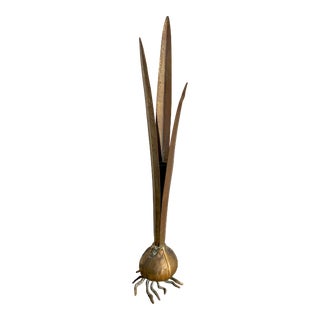 Mid 19th Century Brass Onion Candle Holder For Sale