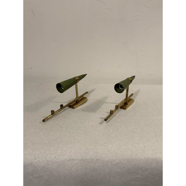 Mid-Century Brass Cone Wall Sconces, Set of 2, in Very Good conditions. Designed 1950 to 1959 Up to 250V (Europe/UK...