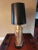 Late 20th Century Late 20th Century Frederick Cooper Large Etched Brass Tea Canister Table Lamp Black Shade For Sale - Image 5 of 12