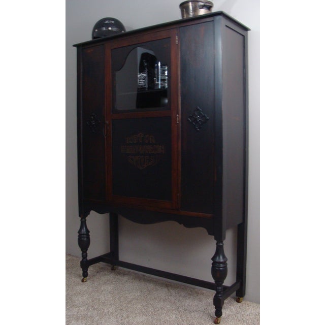 Antique Ebonized Wood Lock Liquor Chairish