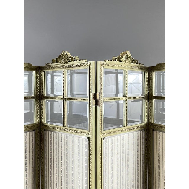 Wood 19th Century Louis XVI Style 5-Panel Screen For Sale - Image 7 of 12