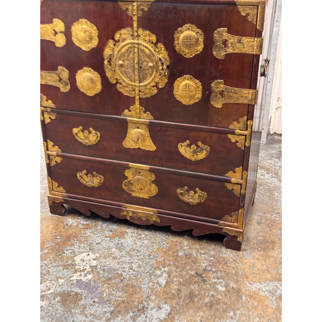Japanese Lord Co. Japanese Gilt-Mounted Tansu Chest, Vintage For Sale - Image 3 of 12