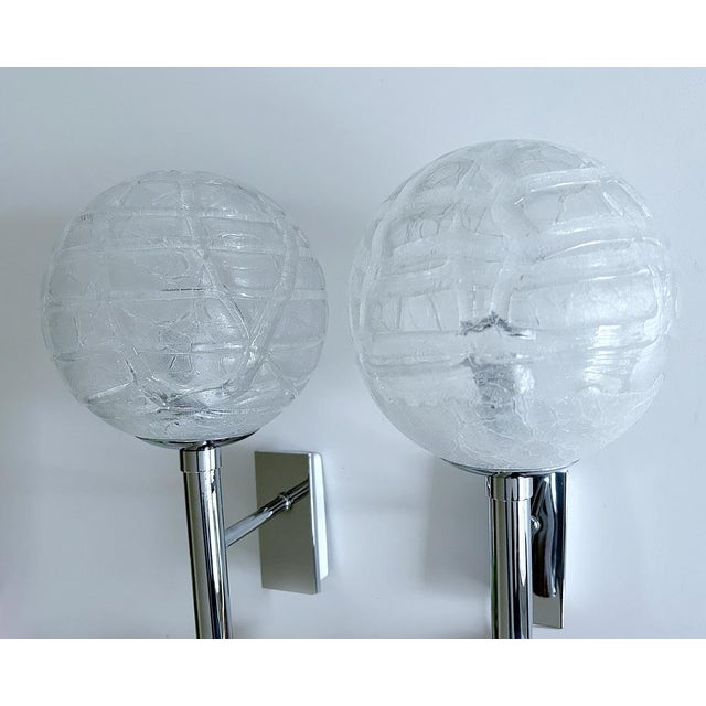 Mid-Century Modern Vintage Space Age Glass Sconces from Doria, 1960s, Set of 2 For Sale - Image 3 of 14