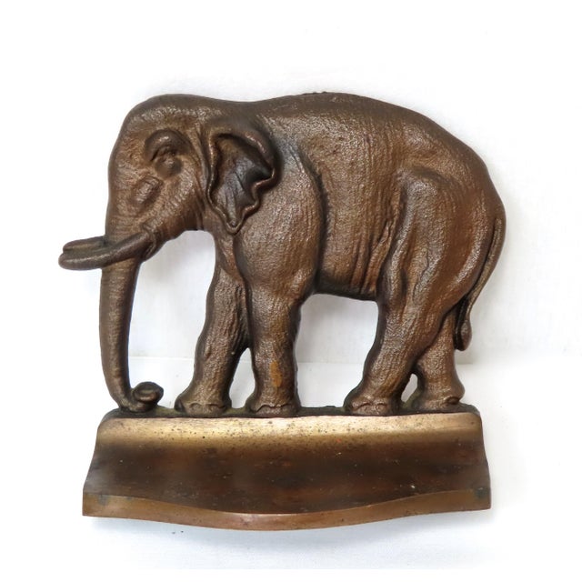 Vintage Solid Cast Bronze Elephant Bookends a Pair Chairish