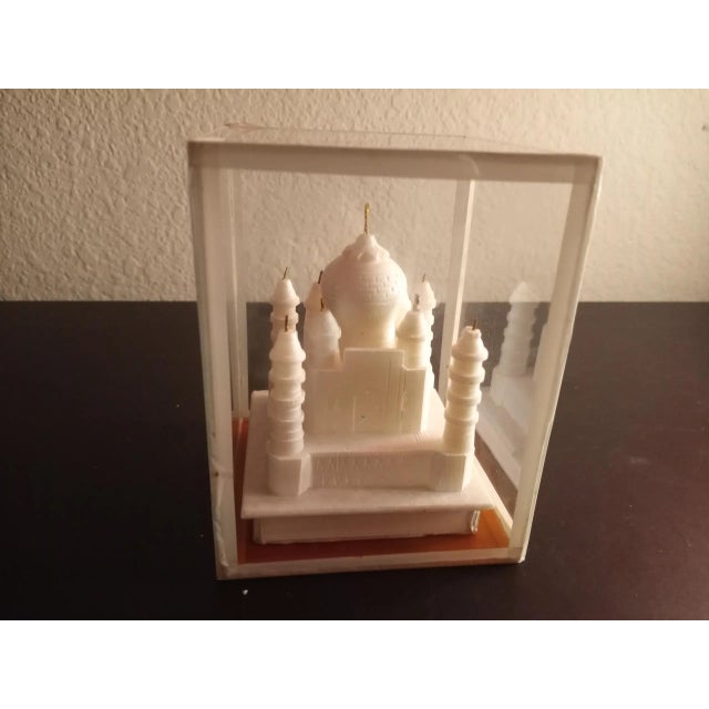 Antique White Taj Mahal Wonder of World Marble Replica Encased in Box For Sale - Image 8 of 8