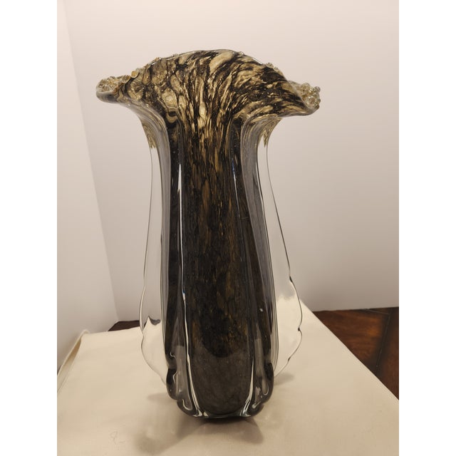 Early 21st Century John-Richard Luxury Handblown Glass Eruption Vase – Heavy Designer Art Glass 16” For Sale - Image 5 of 8