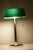 Vintage Ministerial Art Deco Style Brass Banker's Desk Lamp With Emerald Green Shade For Sale - Image 4 of 15